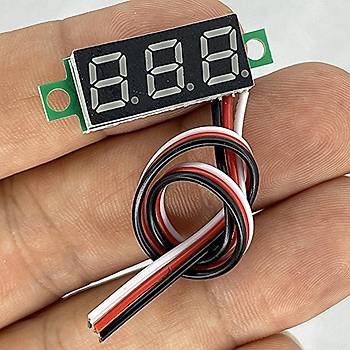 0.28inch 0-100V/DC 3 Kablo Mini Dijital Voltmetre