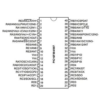 PIC16F887-I/P PDIP-40 8-Bit 20MHz Mikrodenetleyici
