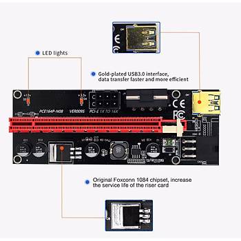 VER009S PCI-E 1X to 16X USB 3.0 Genişletici
