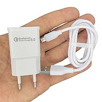 Micro USB Kablo Ve Adaptr 3.0A Hzl arj Aleti