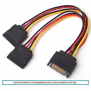 15 Pin SATA Erkek 2x15 Pin SATA Dii Y Kablo