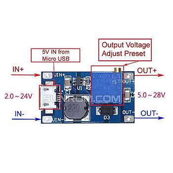 MT3608 2A Dc-Dc G Modl Micro USB kl