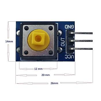 12x12mm Push Buton Switch Krmz Kapak 1 Adet