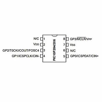 PIC10F206T I/OT SMD SOT-23 8-Bit 4MHz Mikrodenetleyici