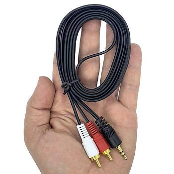 3.5mm Aux Stereo Erkek- 2RCA Erkek Kablo 1.5m