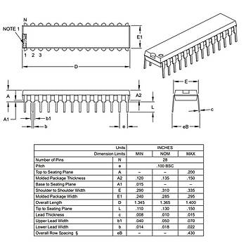 PIC16F883-I/SP SPDIP-28 8-Bit 20 MHz Mikrodenetleyici
