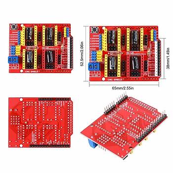 Arduino Uno in CNC (Computer Numerical Control) Shield V3 (A4988)