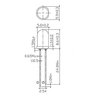 Flarl LED Mavi 2 Bacakl 5mm