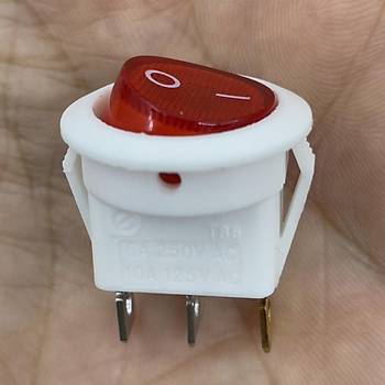 IC-131B Yuvarlak Ikl Anahtar On-Off 3P Beyaz