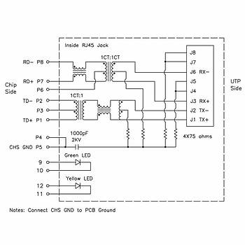 RJ45 HR911103A Hanrun Trafolu Ledli Ethernet Balant Soketi