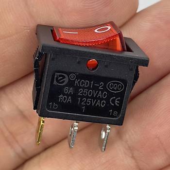 IC-118 Mini Ikl Anahtar 3P Siyah + Krmz Ik