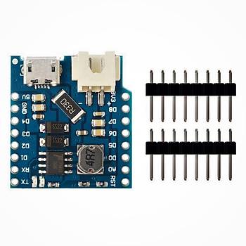 Wemos D1 Mini Lityum Batarya (Tek Pil) arj Kart V1.1