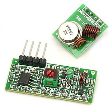 433 Mhz RF Kablosuz Alc Verici - Transmitter Receiver Arduino