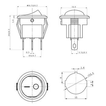 IC-134D Mini Yuvarlak Anahtar Ikl On-Off 3P