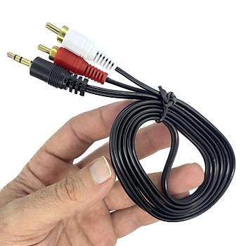 3.5mm Aux Stereo Erkek- 2RCA Erkek Kablo 1.5m