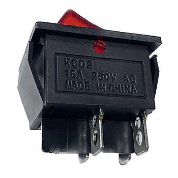 Tekli Geniş Işıklı Kırmızı Soba Anahtarı On/Off Switch IC-104-0