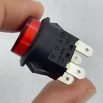 IC-180N Buton Plastik 22mm 12V 4P Krmz