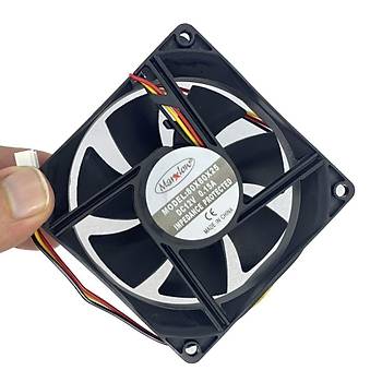80x80x25mm 12V DC 3 Pin Kare Fan