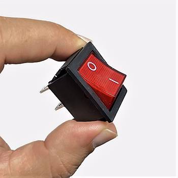 Tekli Geniş Işıklı Kırmızı Soba Anahtarı On/Off Switch IC-104-0