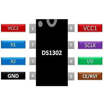 DS1302 RTC Gerek Zaman Entegresi Dip-8