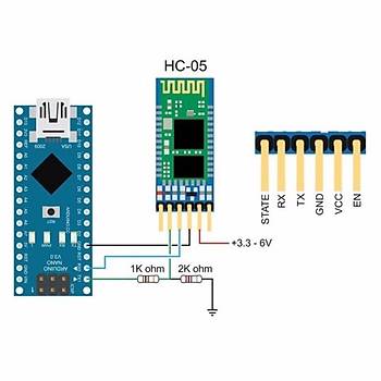 Arduino HC05 Bluetooth-Serial Modl Kart 6 Pin kl 