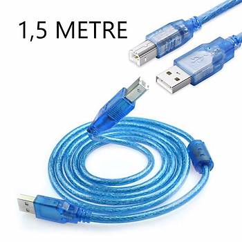 1.5M USB2.0 Filtreli Yazc Printer Kablosu Mavi 