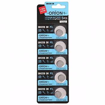 Orion CR1220 3V Lityum Pil / CR 1220 3V Dme Pil 5'li Kart Paket