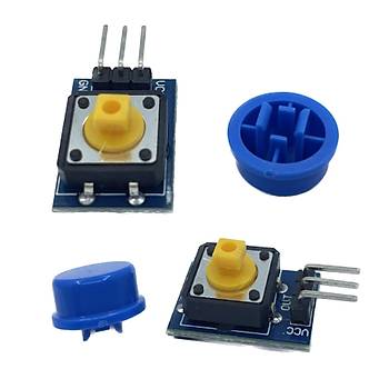 12x12mm Push Buton Switch Modul Mavi Kapak 1 Adet