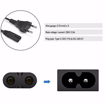 C7 2 Pin Teyp Yazc Power Fii G Kablosu 1.5m