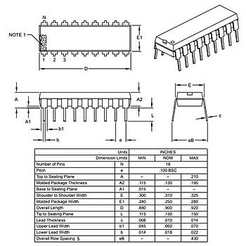 PIC16F1827-I/P PDIP-18 8-Bit 32MHz Mikrodenetleyici