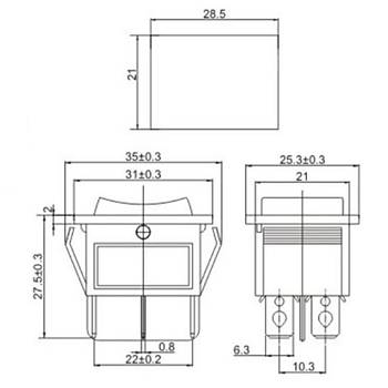 IC-108 Geni Iksz Anahtar On-Off-On 6P Siyah