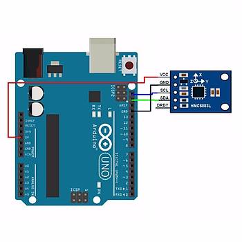 GY-273 HMC5883L Arduino 3 Eksen Pusula Sensr 
