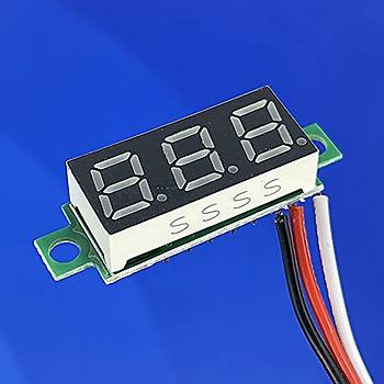 0.28inch 0-100V/DC 3 Kablo Mini Dijital Voltmetre