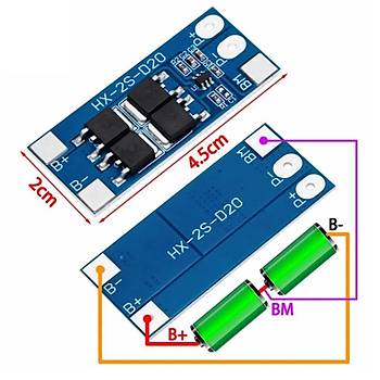 2S 13A BMS 18650 Lityum Pil arj Koruma Devresi