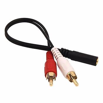 3.5mm Stereo Dii 2x RCA Erkek (M) Ses Kablosu