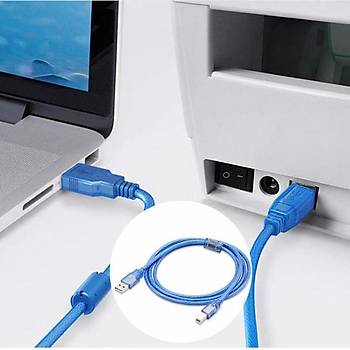 1.5M USB2.0 Filtreli Yazc Printer Kablosu Mavi 