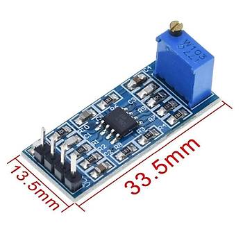 LM358 100x Sinyal Ykselte Amfi Modl