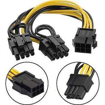 Pci-e 6 Pin Dii To 2 X Pc-e 8 (6+2) pin Erkek Gpu G   oklayc Kablosu