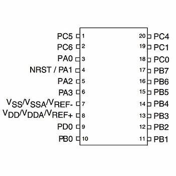 STM8L051F3P6 8-Bit 16MHz Mikrodenetleyici Tssop20