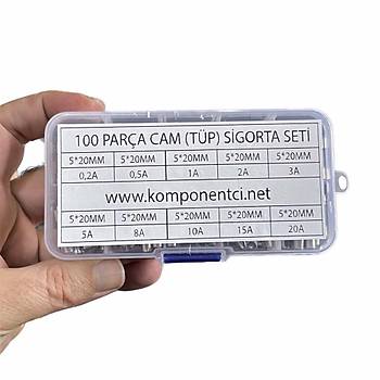 100 Para 5x20mm Cam Sigorta Tp Sigorta Seti Plastik Kutulu
