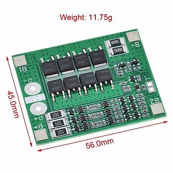 3S 25A 18650 BMS LiPo Pil Balans Devresi Modl