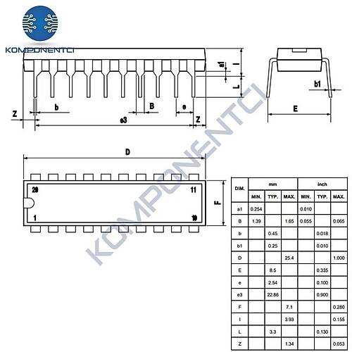 L293E Motor S�r�c� Entegresi Dip-20