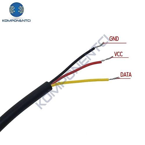DS18B20 Su Ge�irmez S�cakl�k Sens�r� 5 metre