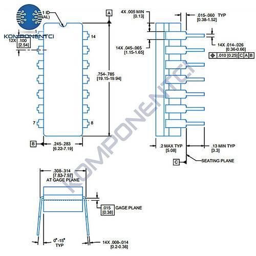 LM224N OpAmp Entegresi Dip-14