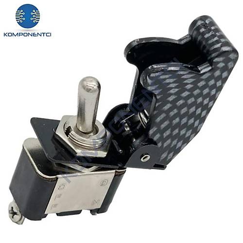 IC-161B Toggle Switch Emniyet Kapa 12mm ap Karbon
