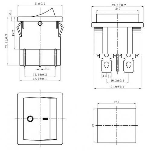 IC-130 Orta Boy I��ks�z Anahtar On-Off-On 6P