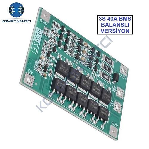 3S 40A BMS 12.6V 18650 Balansl Pil arj Koruma Modl