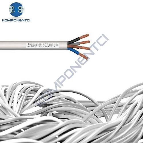�znur 4x1.5 TTR Kablo Beyaz H05VV-F 1mt