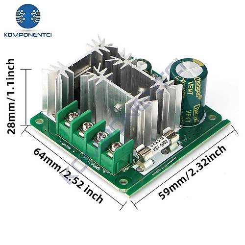 15A 6-90V PWM DC Motor S�r�c� Motor H�z Kontrol Mod�l�