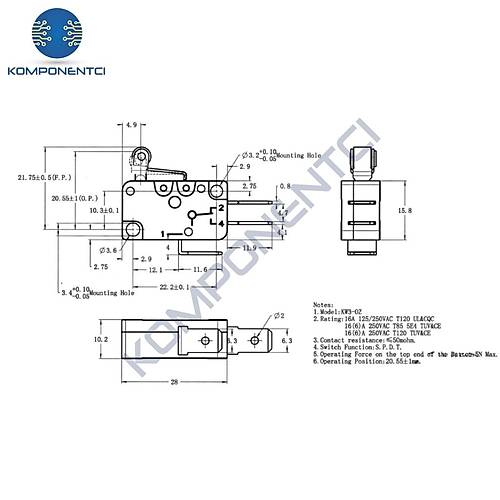 IC-175 Micro Switch K�sa Makara 16A